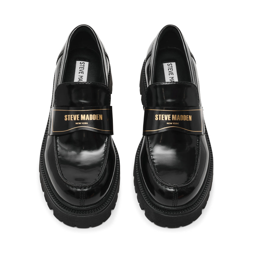 FILE-AWAY BLACKK BOX LEATHER FLATS