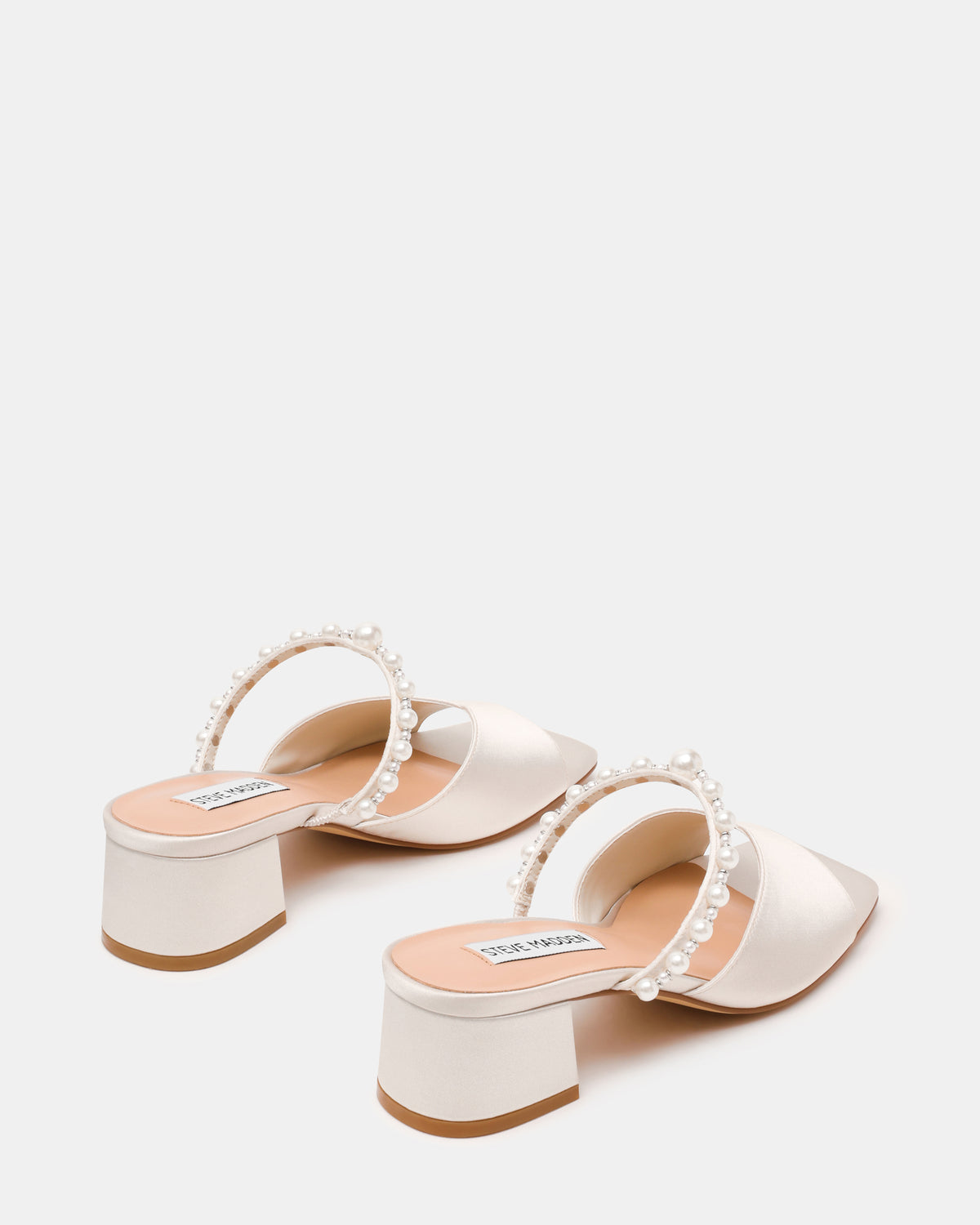 GALILEA IVORY SATIN HEELS - view 3
