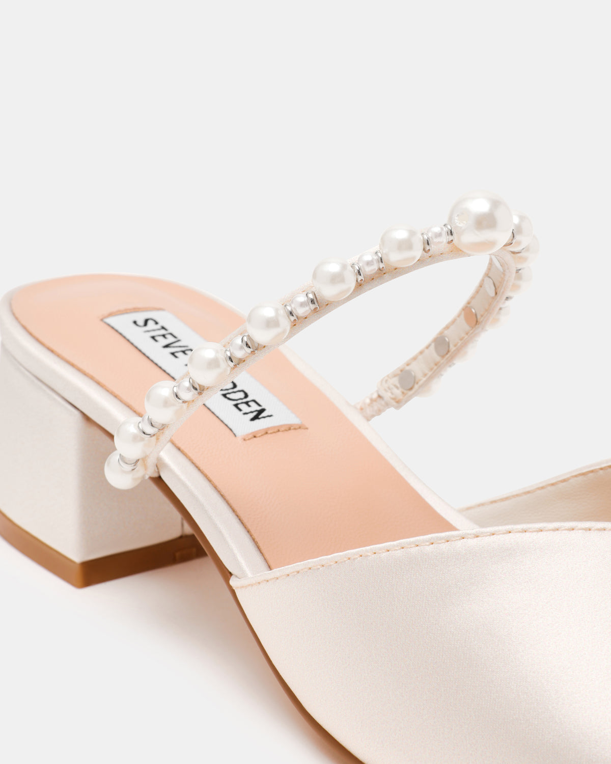 GALILEA IVORY SATIN HEELS - view 5