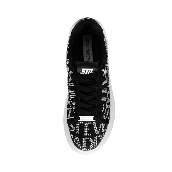 GLAZED BLACK SATIN SNEAKERS