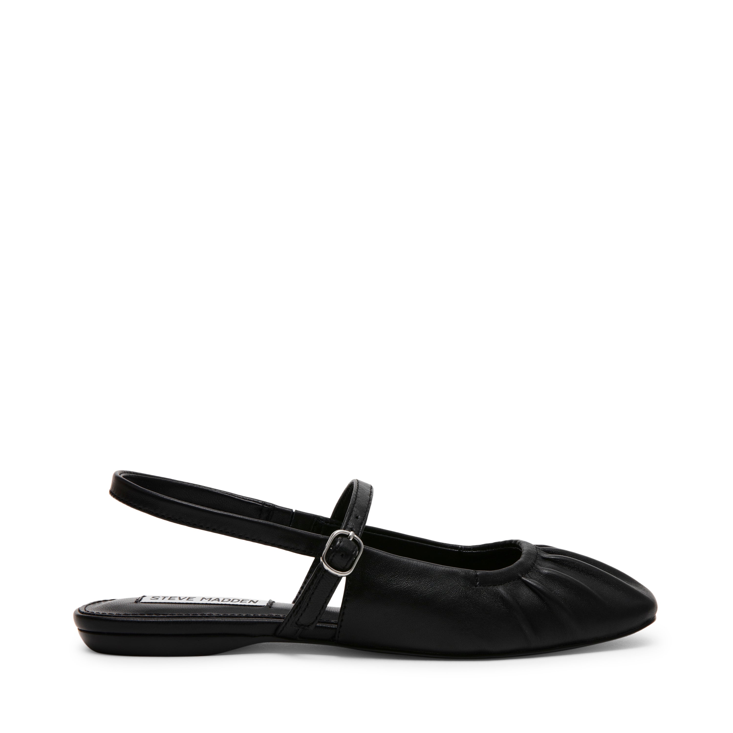 GRAND VIEW BLACK LEATHER FLATS