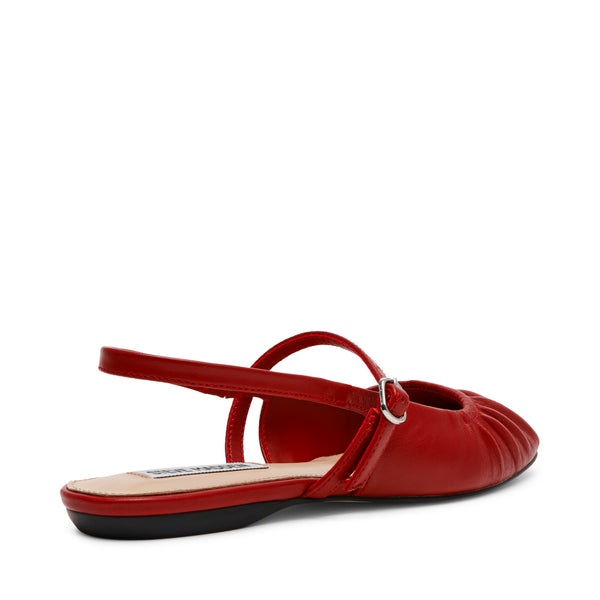 GRAND VIEW RED LEATHER FLATS