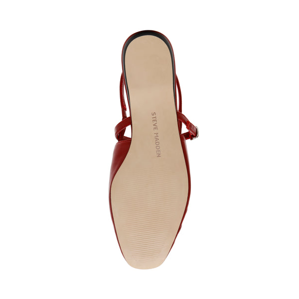 GRAND VIEW RED LEATHER FLATS