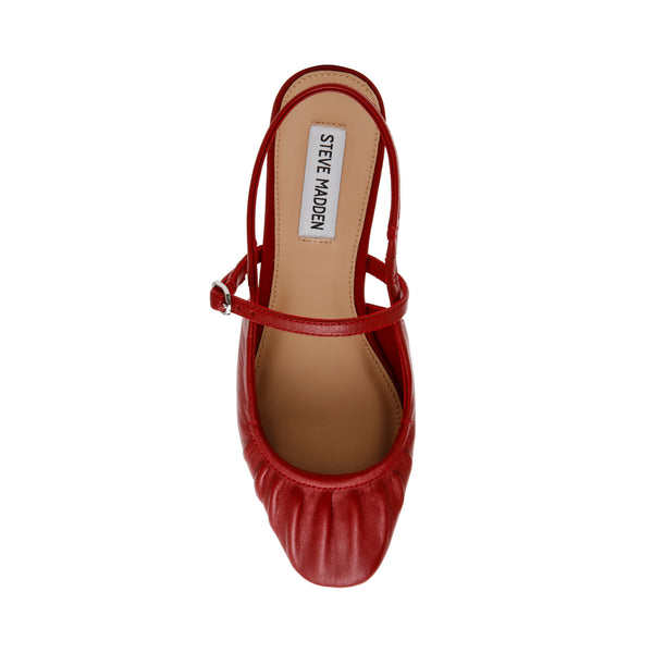 GRAND VIEW RED LEATHER FLATS