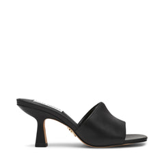 GUSTO BLACK LEATHER HEELS
