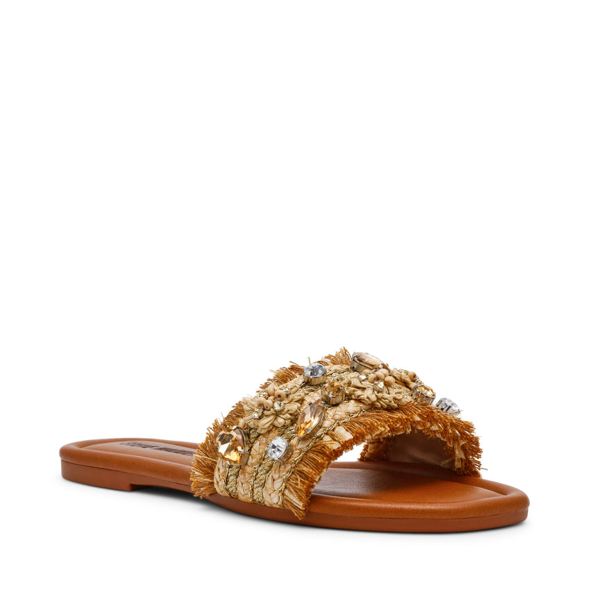 HAMPTON ST. GOLD RAFFIA SANDALS - view 2