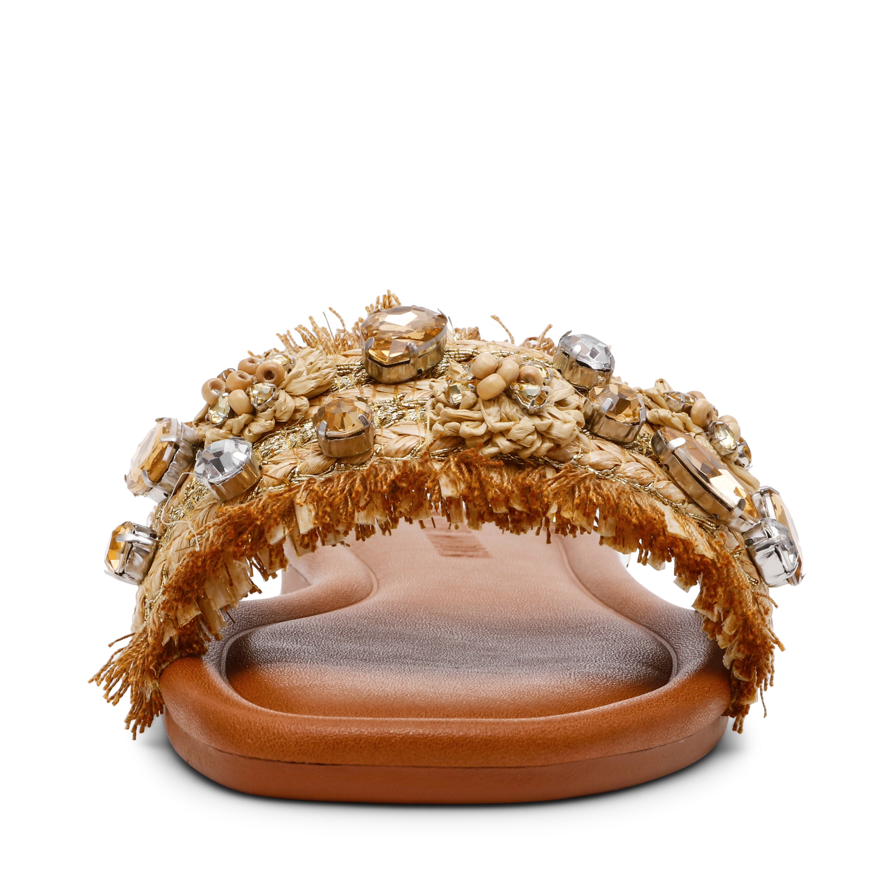 HAMPTON ST. GOLD RAFFIA SANDALS - view 4