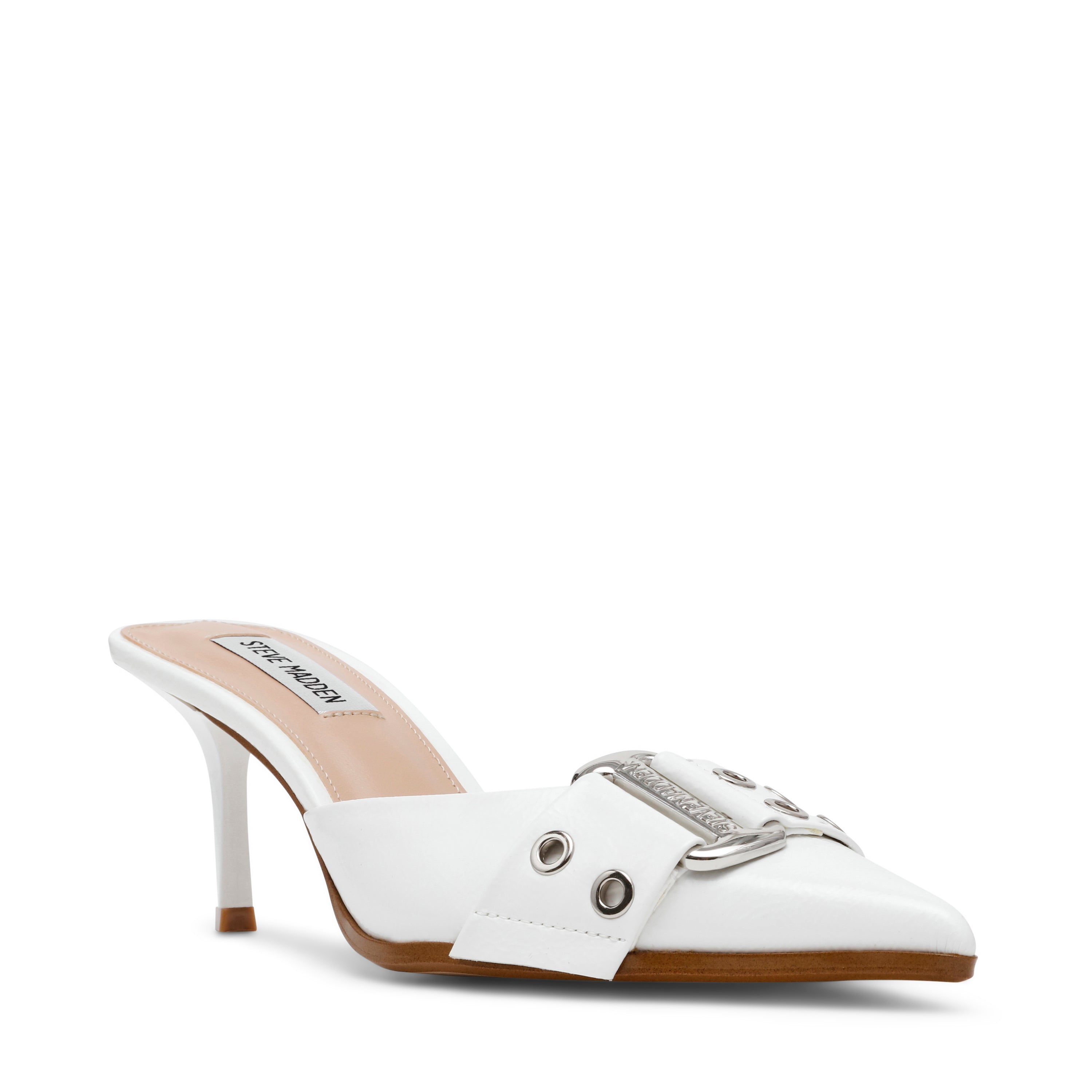 HIATUS WHITE CRINKLE PATENT HEELS- Hover Image