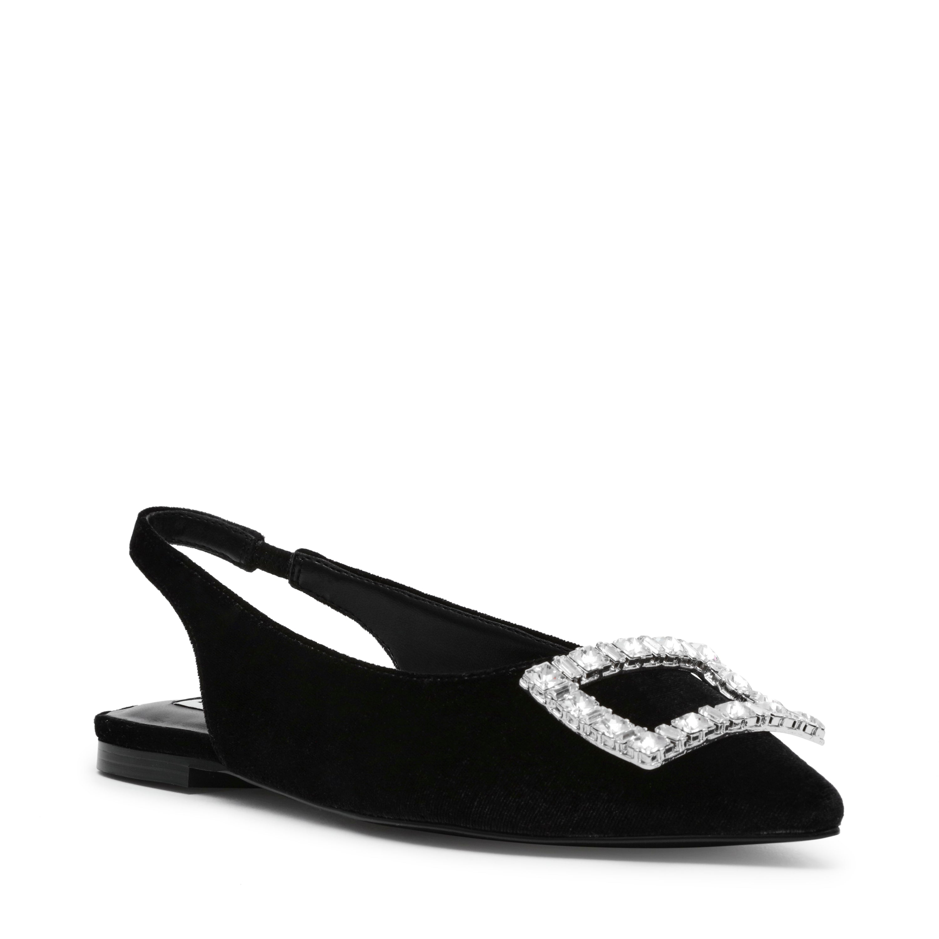 ISABELL BLACK VELVET FLATS- Hover Image