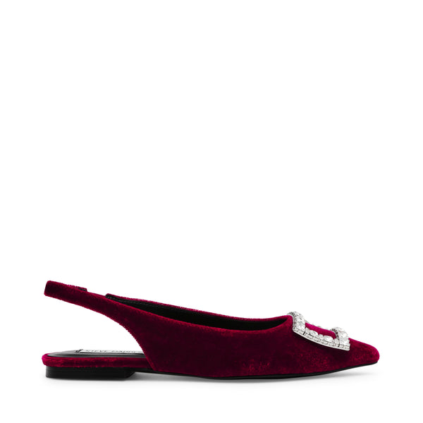 ISABELL BURGUNDY VELVET FLATS