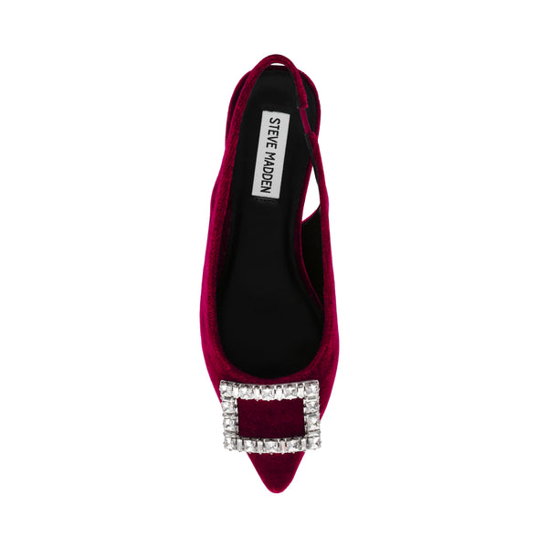 ISABELL BURGUNDY VELVET FLATS