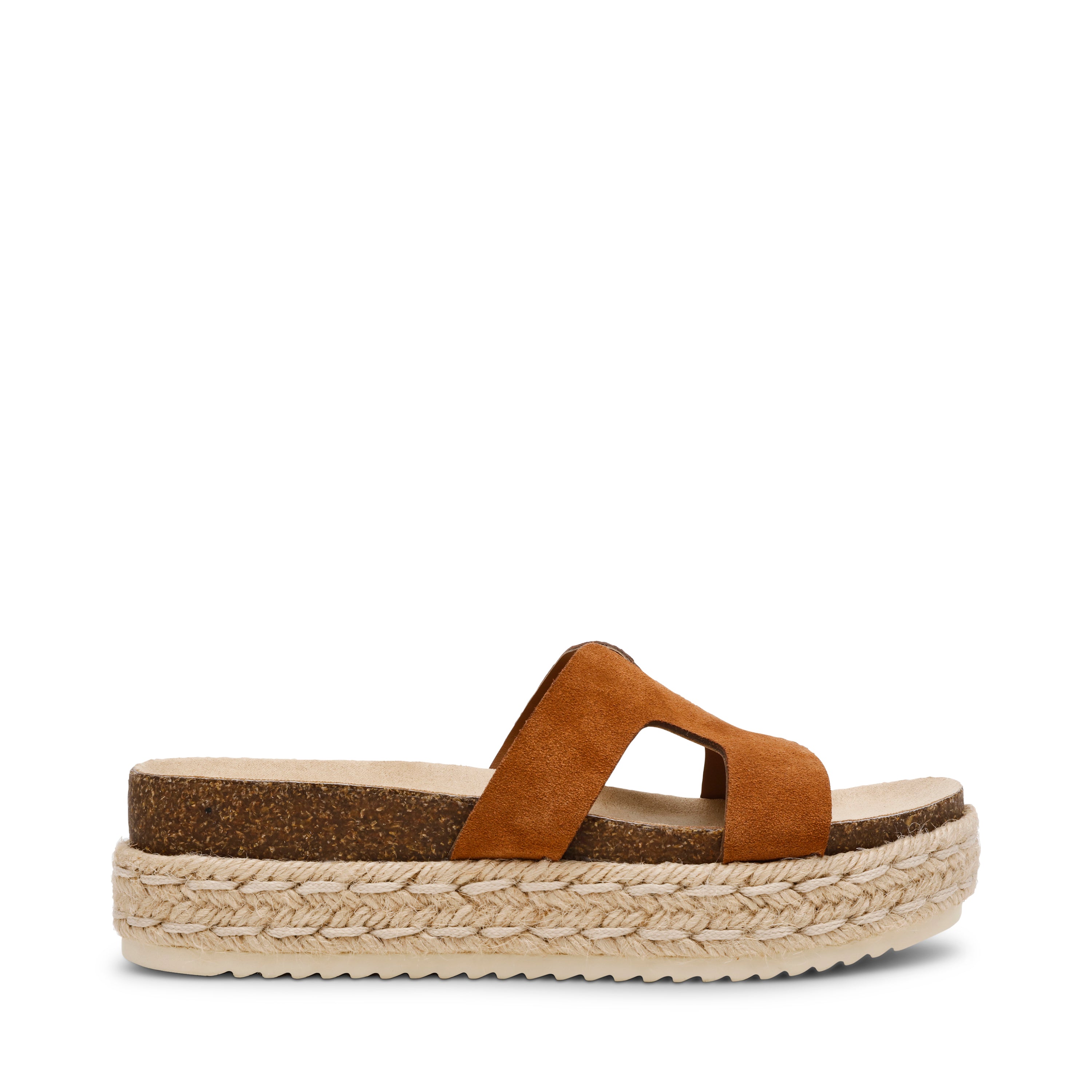 JADDA COGNAC SUEDE SANDALS