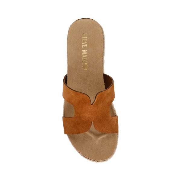 JADDA COGNAC SUEDE SANDALS