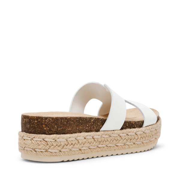 JADDA WHITE ACTION LEATHER SANDALS