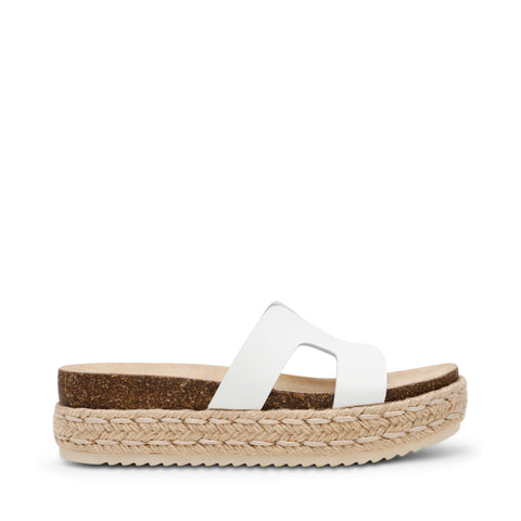 JADDA WHITE ACTION LEATHER SANDALS