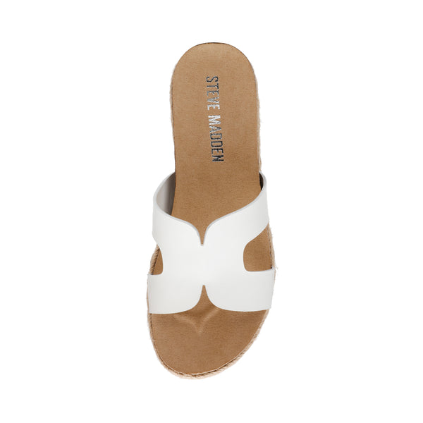 JADDA WHITE ACTION LEATHER SANDALS