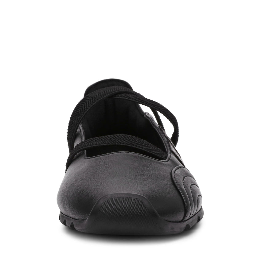 JOISIE BLACK LEATHER SNEAKERS