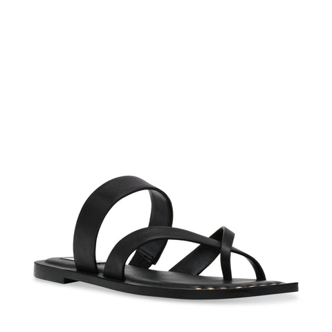 KANNON BLACK LEATHER SANDALS