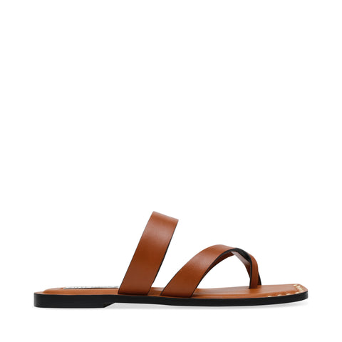 KANNON COGNAC LEATHER SANDALS