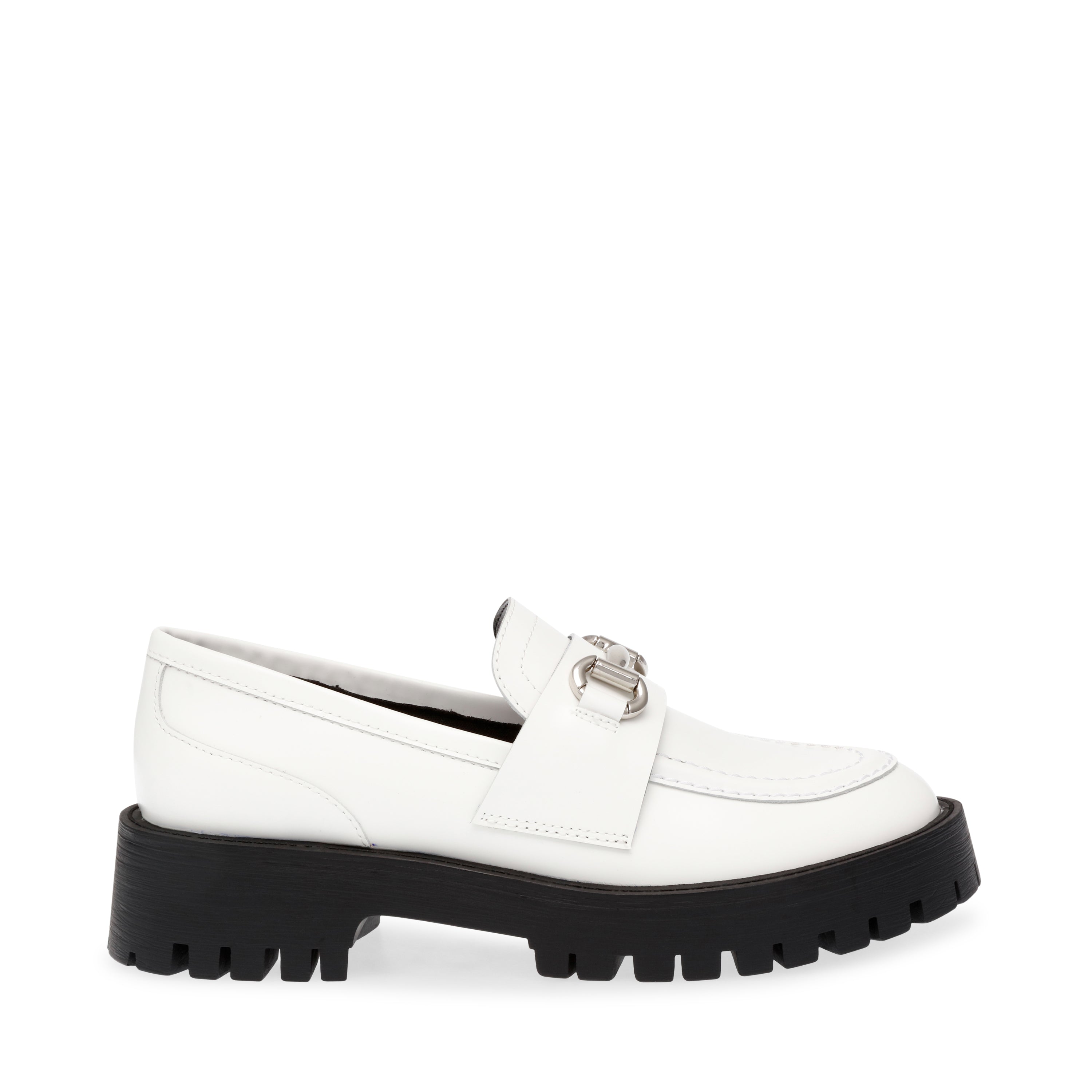 LANDO-CN WHITE LEATHER LOAFERS