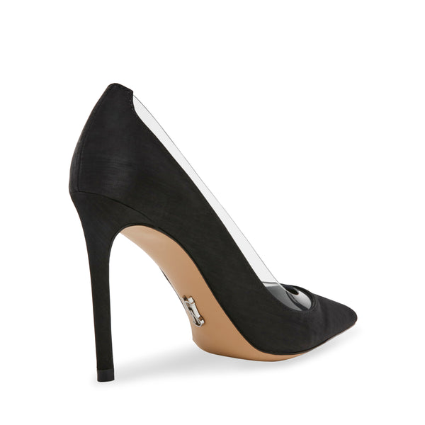 LINEUP BLACK SATIN HEELS