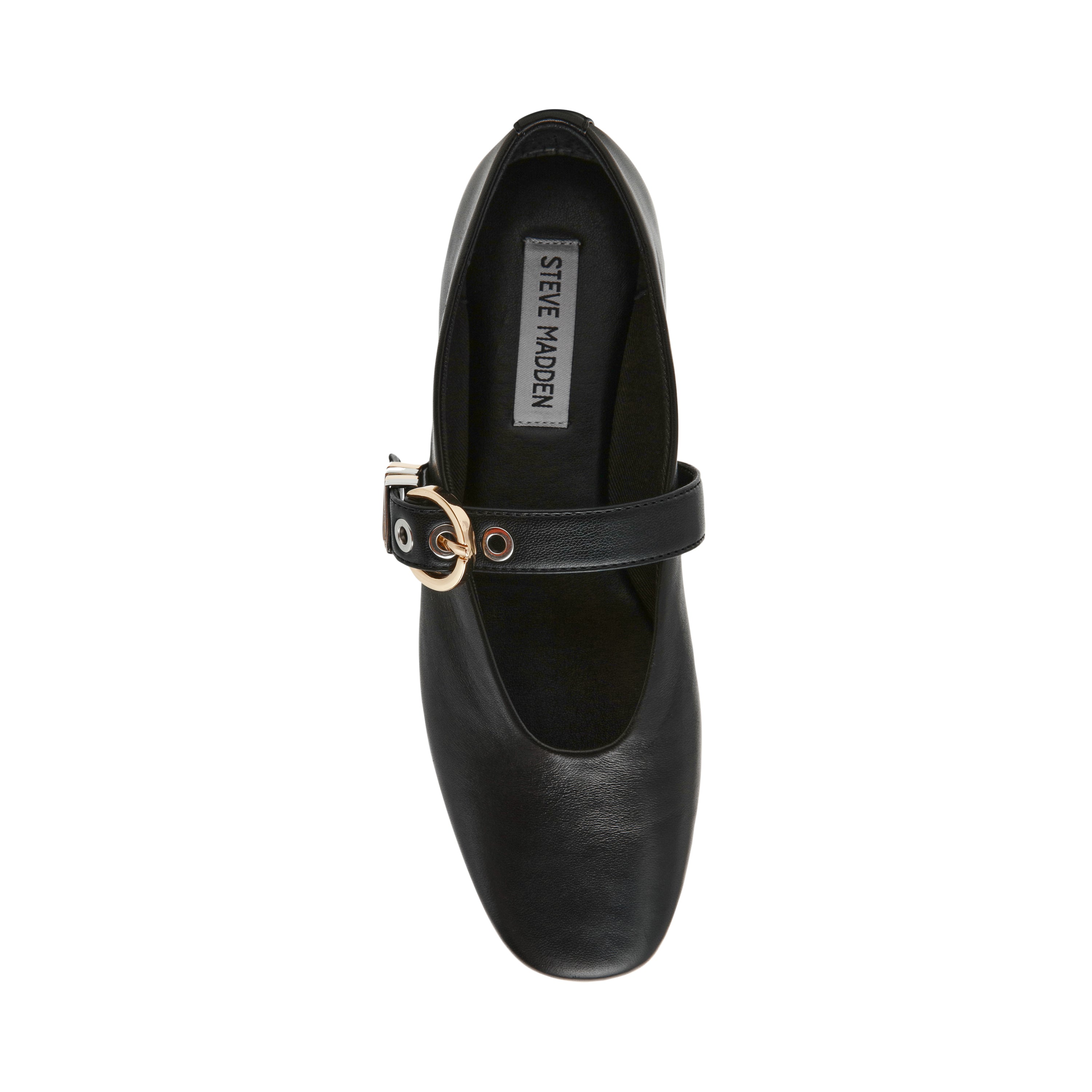 LUCIA BLACK LEATHER FLATS - view 6