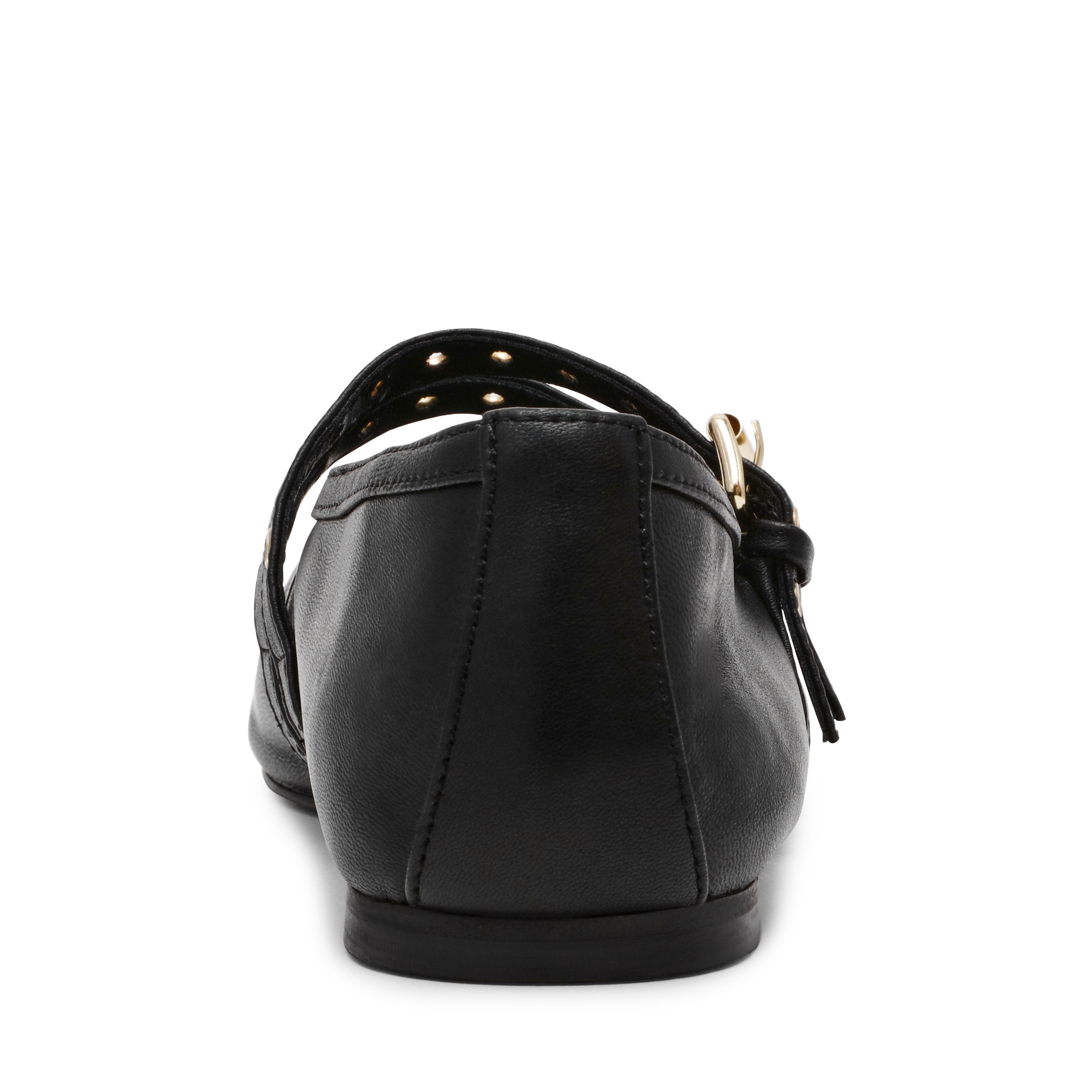 LYDIA BLACK LEATHER FLATS - view 4