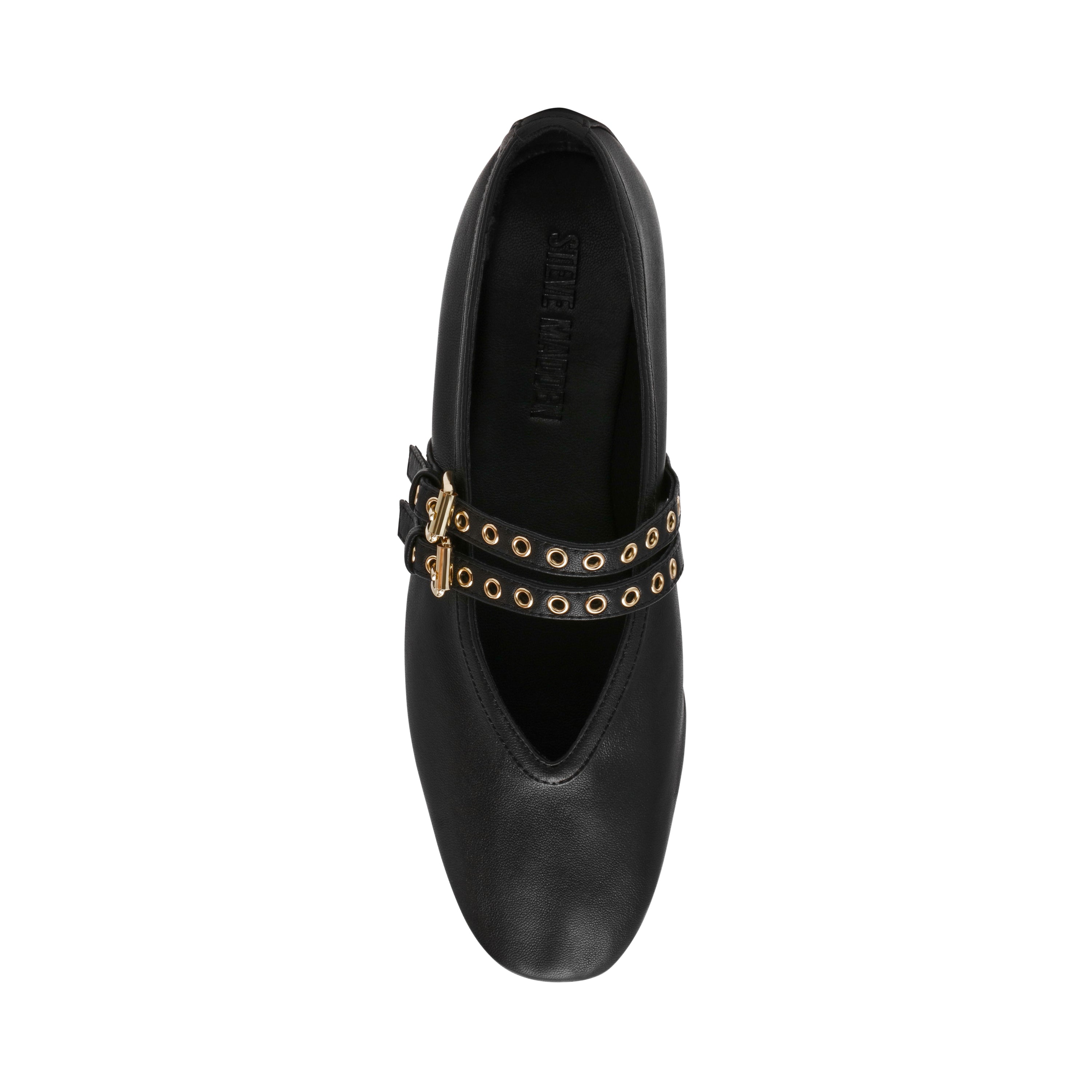 LYDIA BLACK LEATHER FLATS - view 5