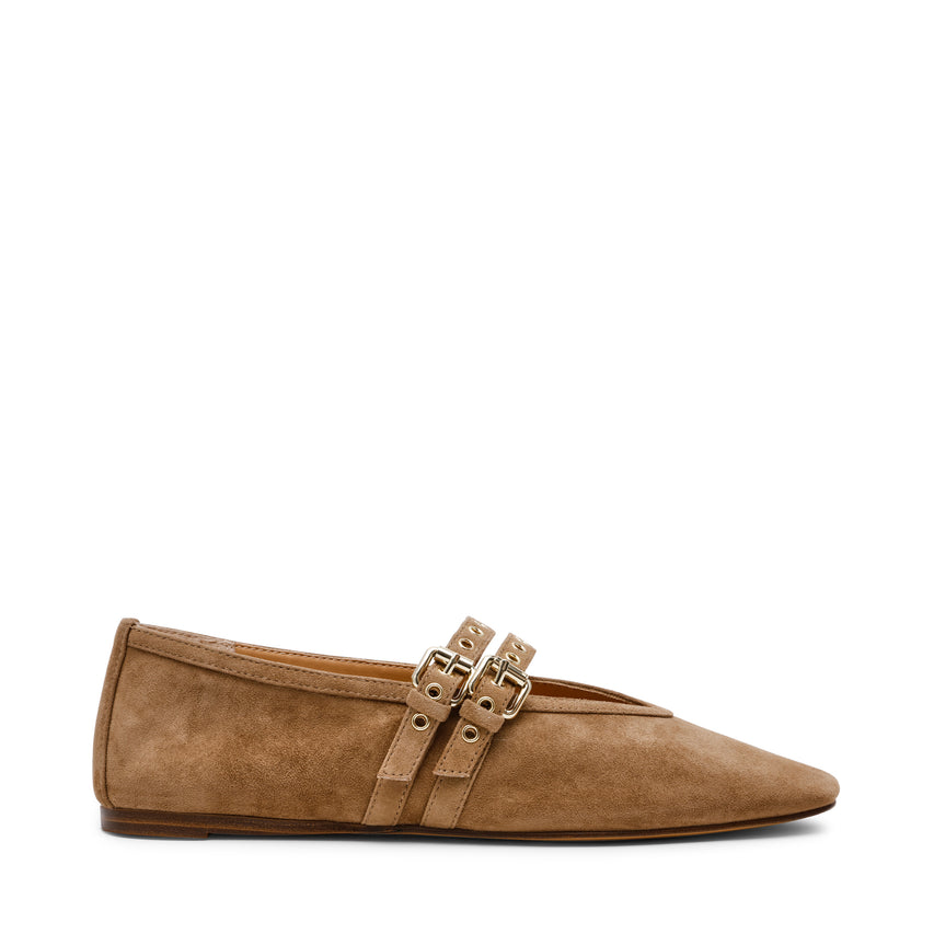 LYDIA TAUPE SUED FLATS