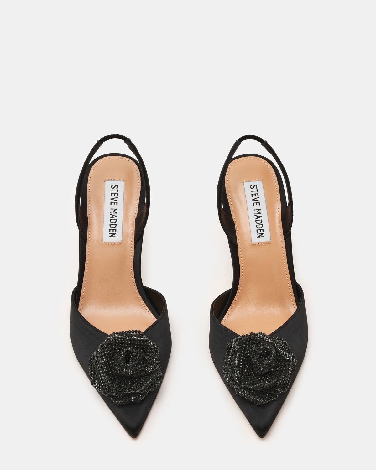 LYSANDRA BLACK SATIN HEELS - view 3