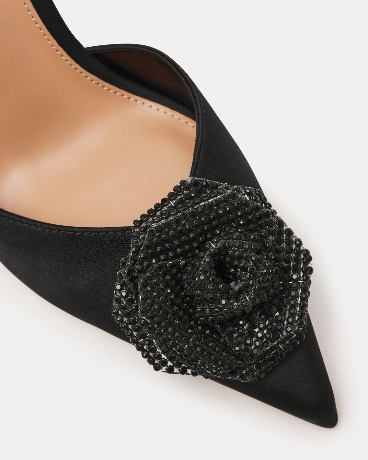 LYSANDRA BLACK SATIN HEELS - view 4