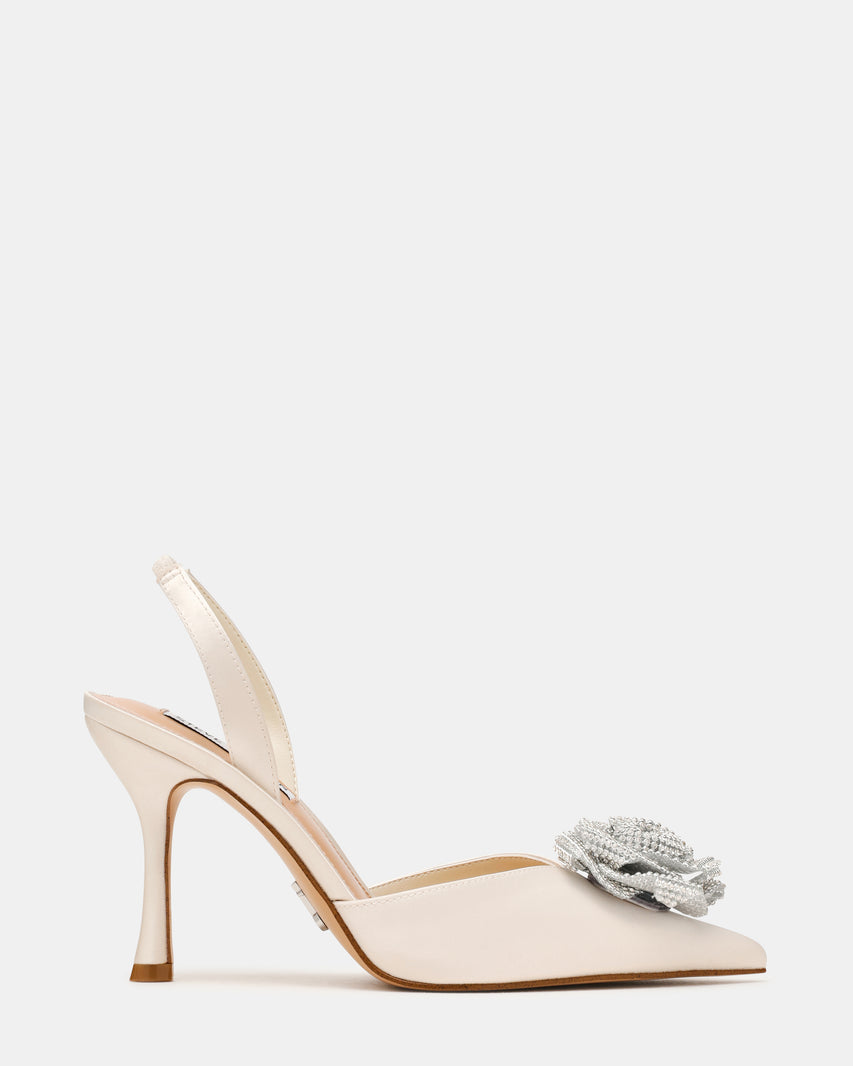 LYSANDRA IVORY SATIN HEELS