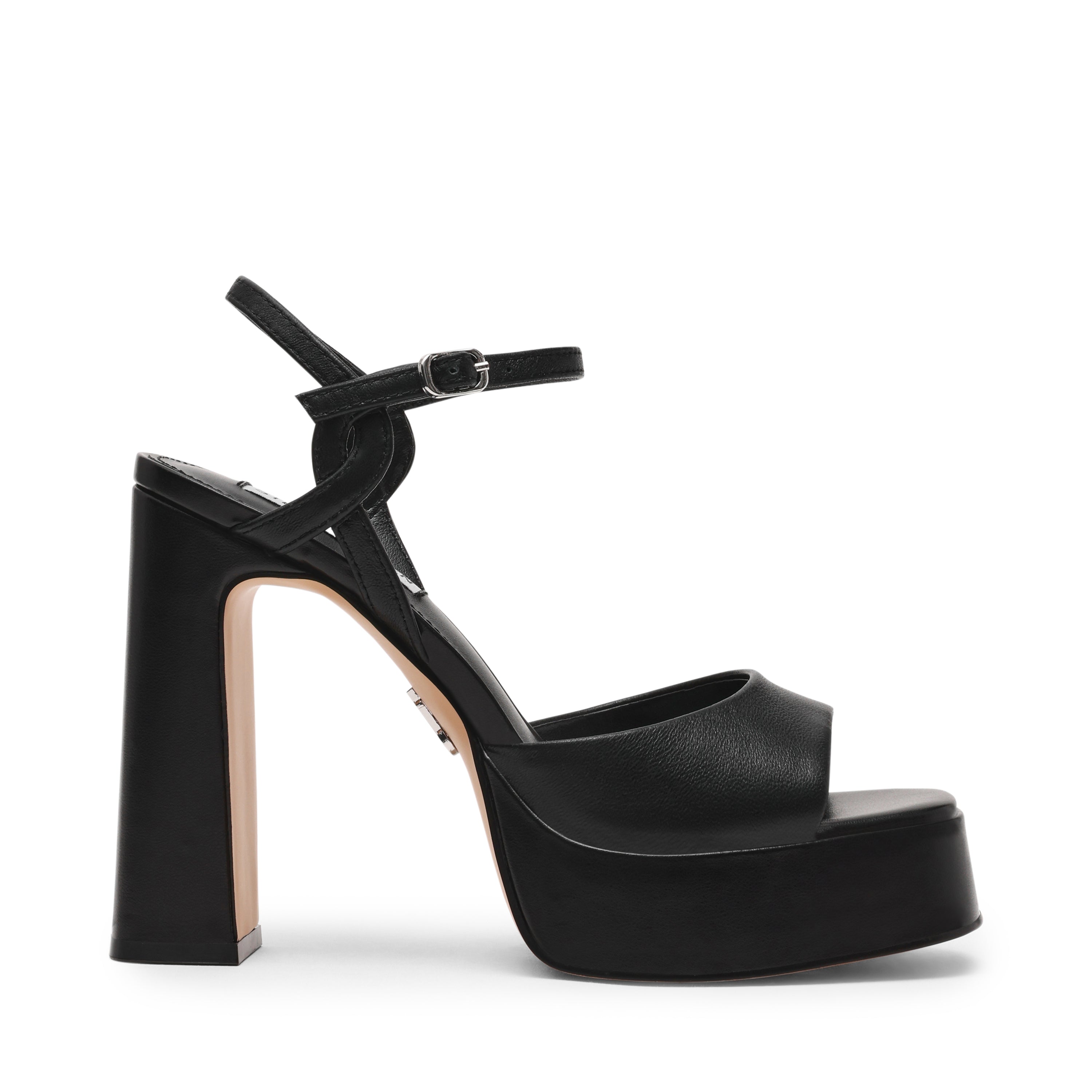 MILIANA BLACK LEATHER HEELS