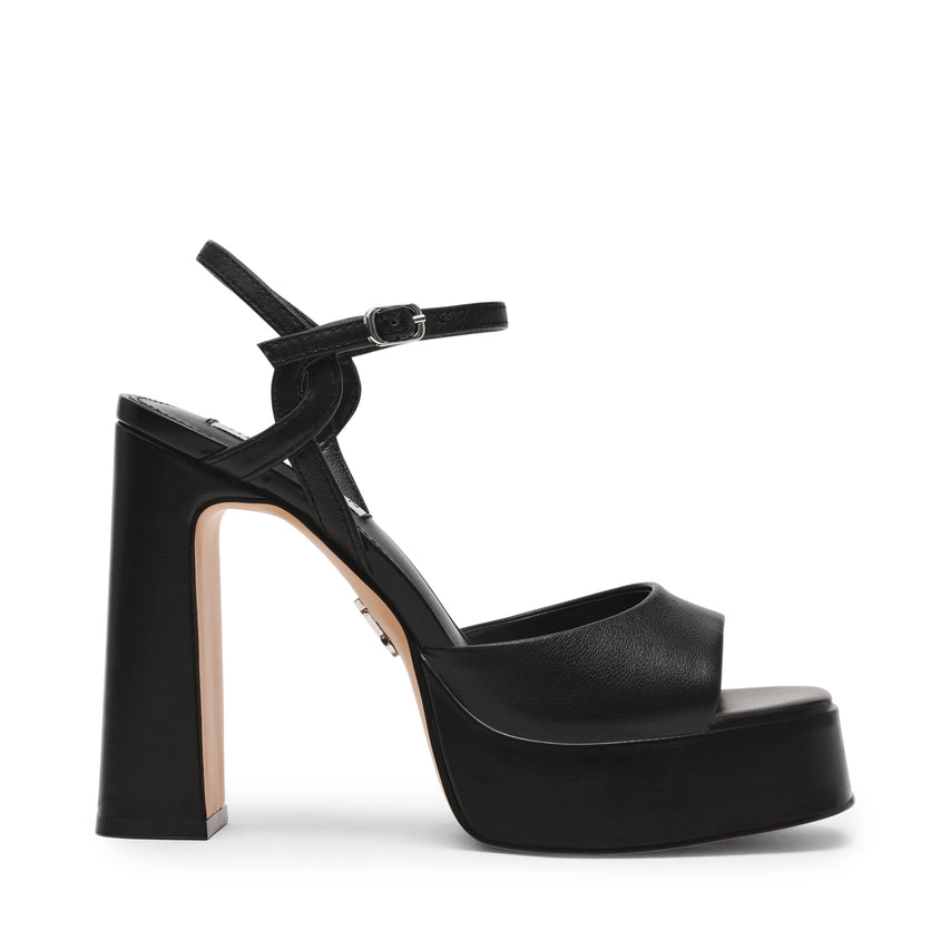 MILIANA BLACK LEATHER HEELS