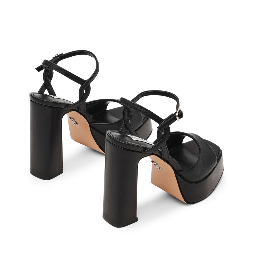 MILIANA BLACK LEATHER HEELS