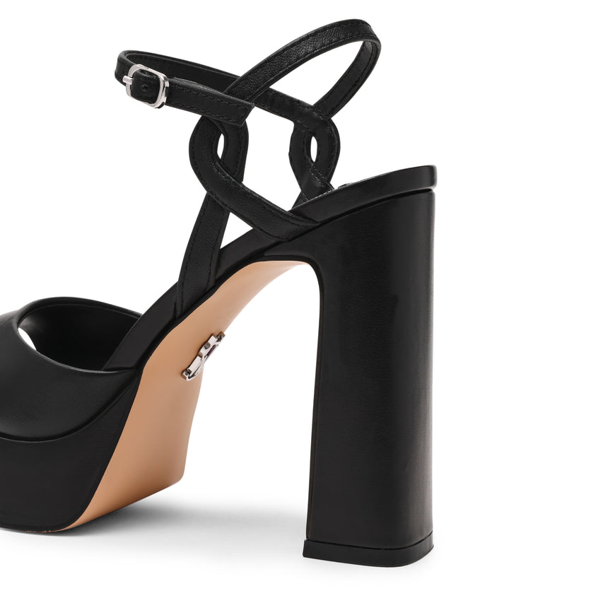 MILIANA BLACK LEATHER HEELS