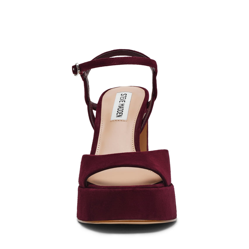 MILIANA DK CHERRY SUEDE HEELS