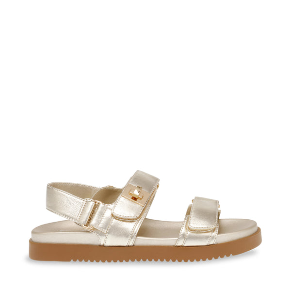 Shop Mona Gold Leather Sandals | Steve Madden Malaysia