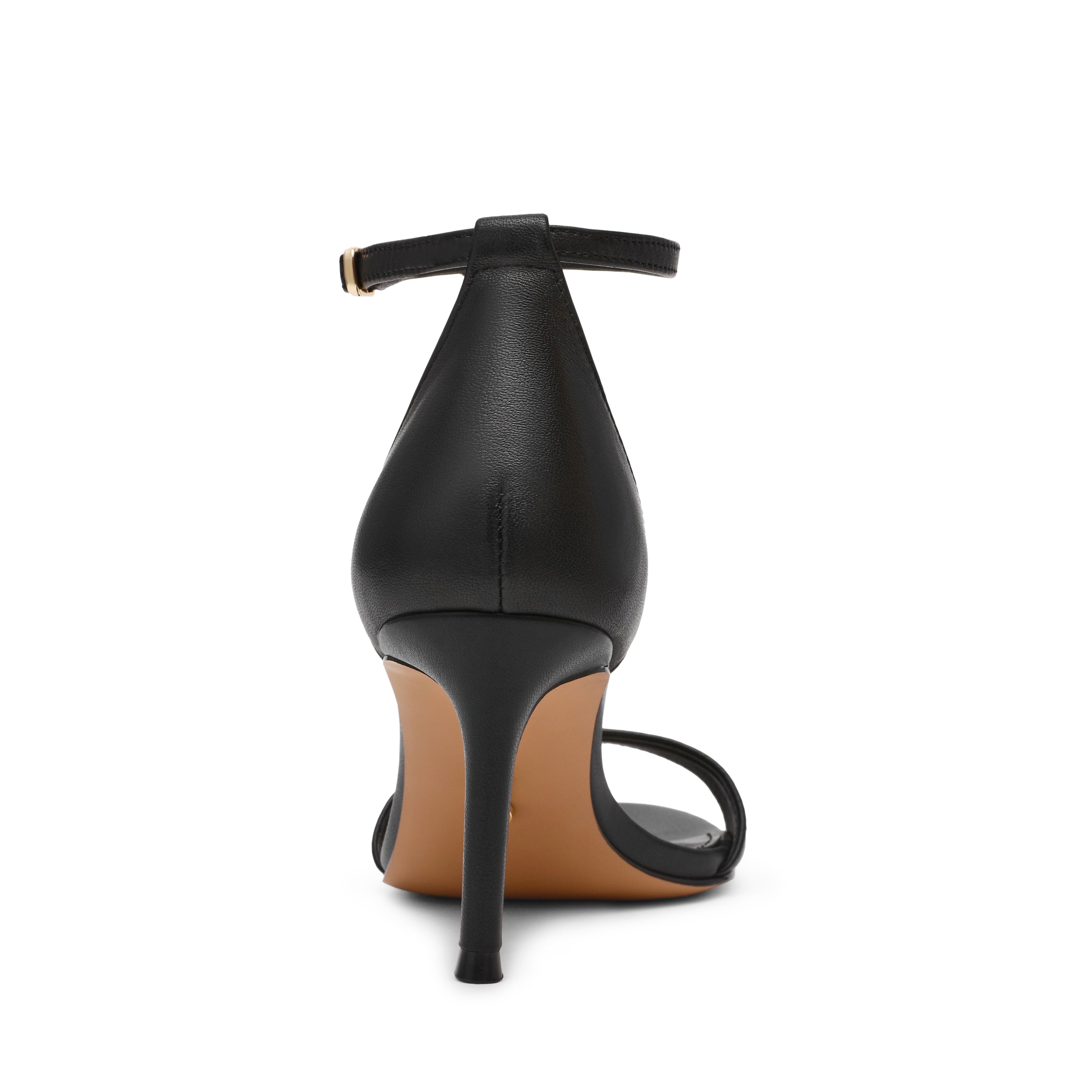 NEVINA BLACK LEATHER HEELS - view 4