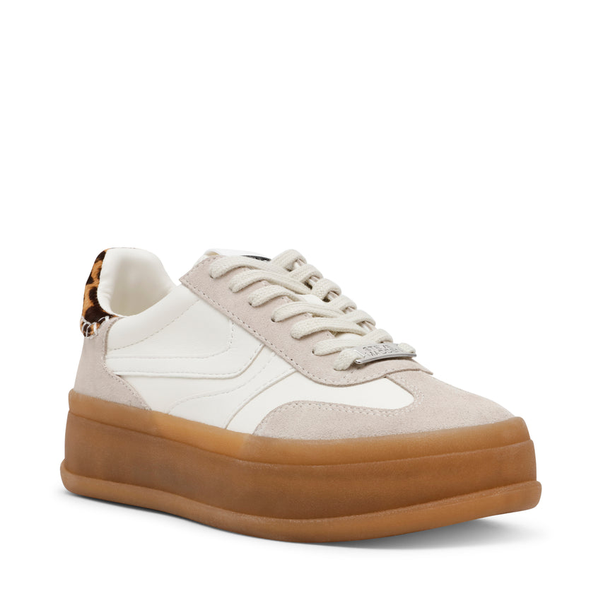 OFF-TRACK WHITE/LEOPARD SNEAKERS