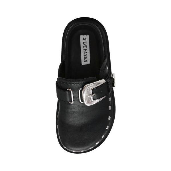 OFFBEAT BLACK ACTION LEATHER SANDALS