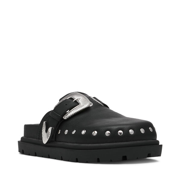 OFFBEAT BLACK ACTION LEATHER SANDALS