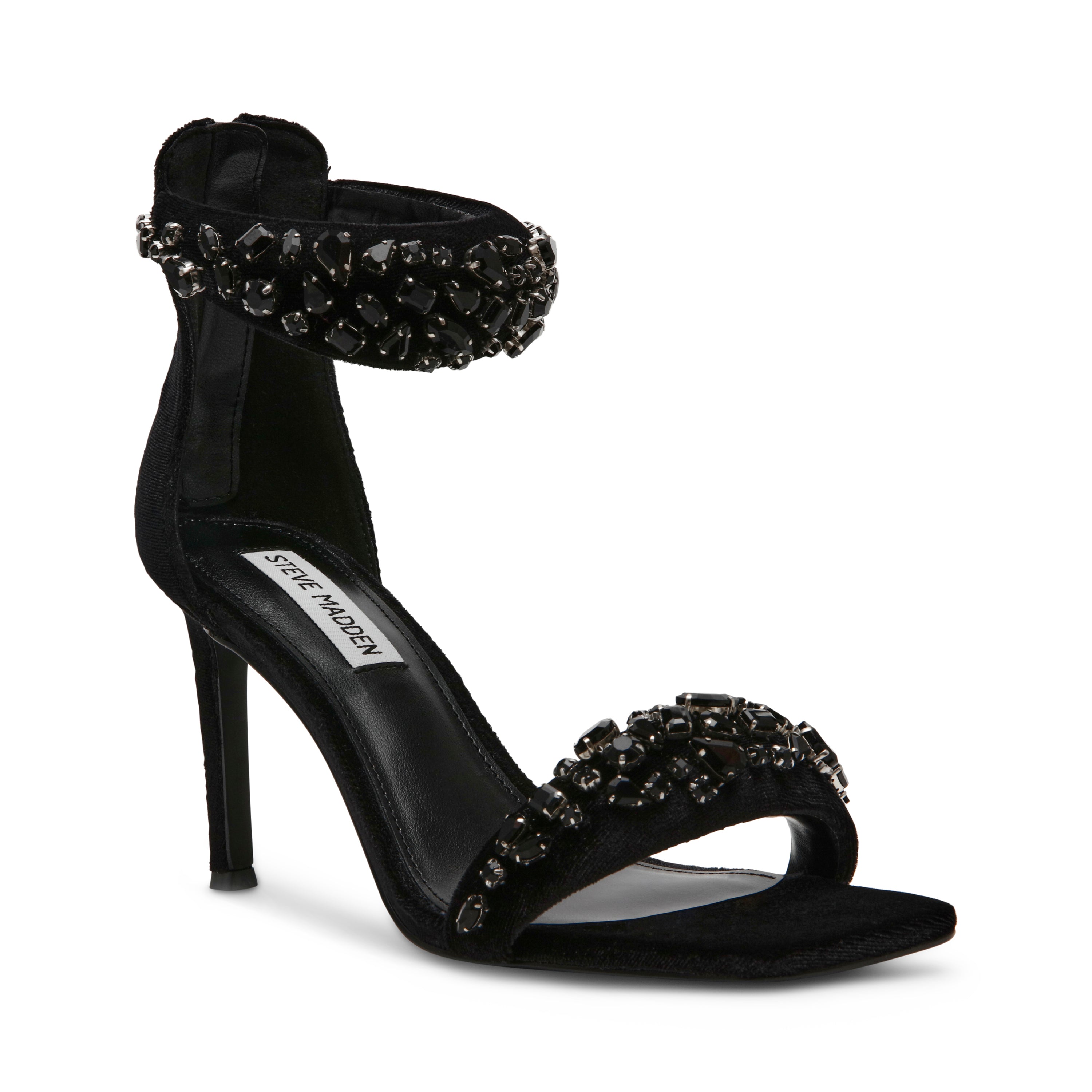 PARTAY-S BLACK VELVET HEELS- Hover Image