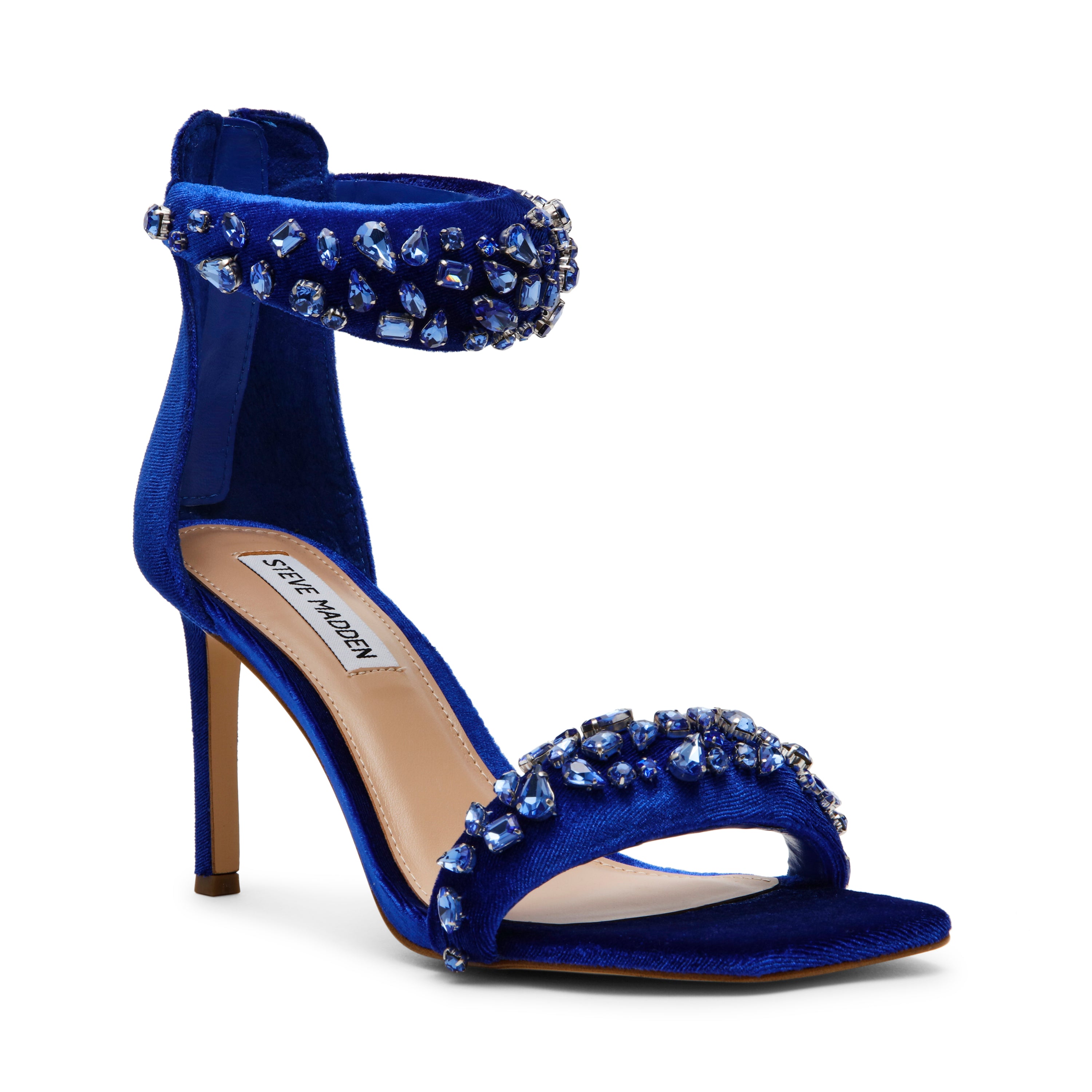 PARTAY-S BLUE VELVET HEELS- Hover Image