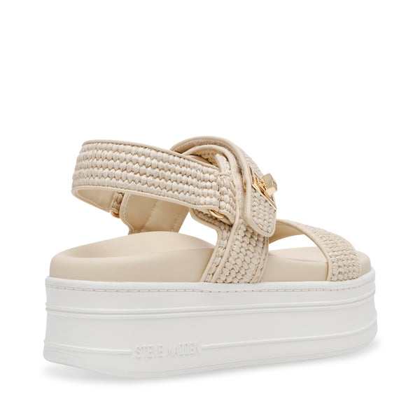 PIT-STOP BONE RAFFIA SANDALS