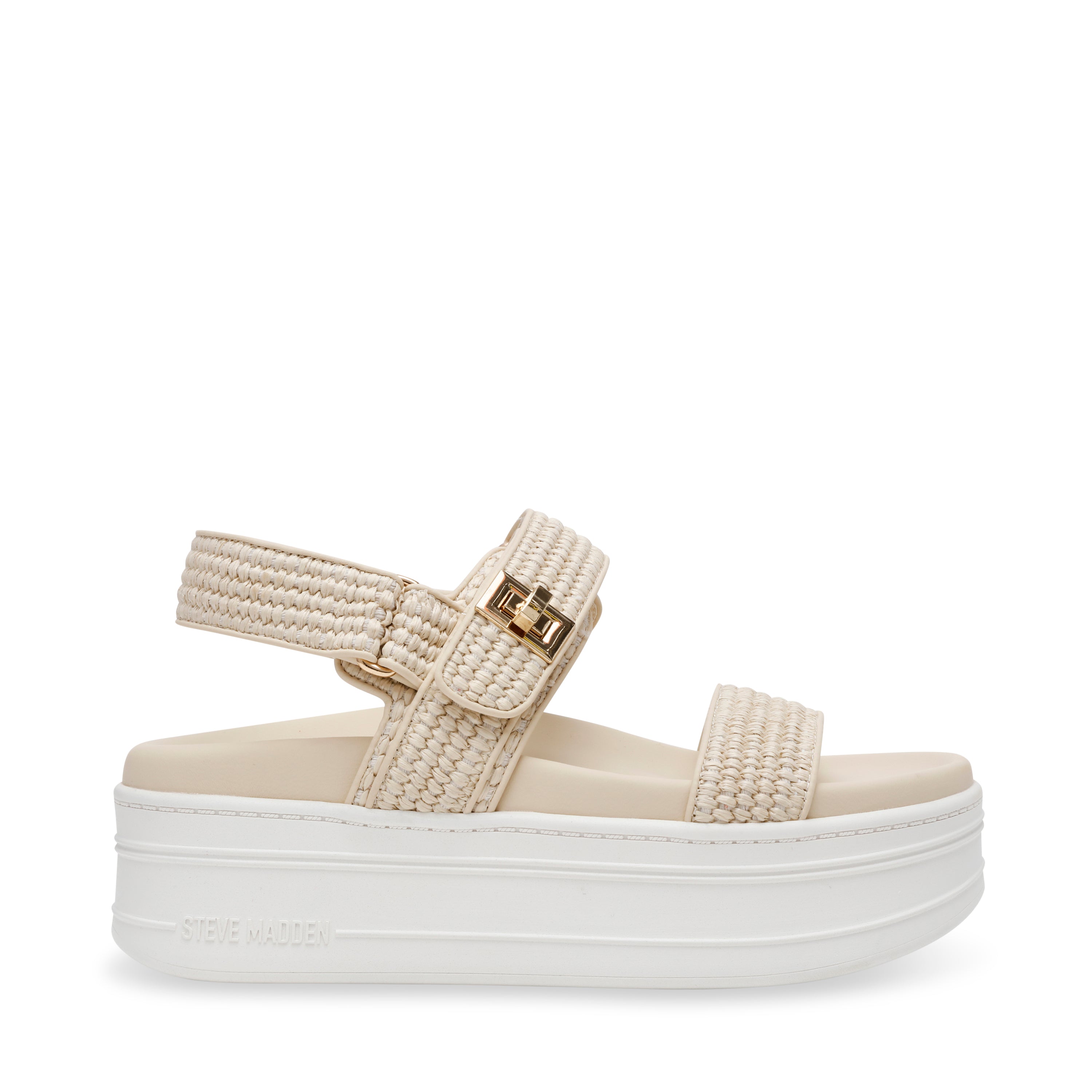 PIT-STOP BONE RAFFIA SANDALS