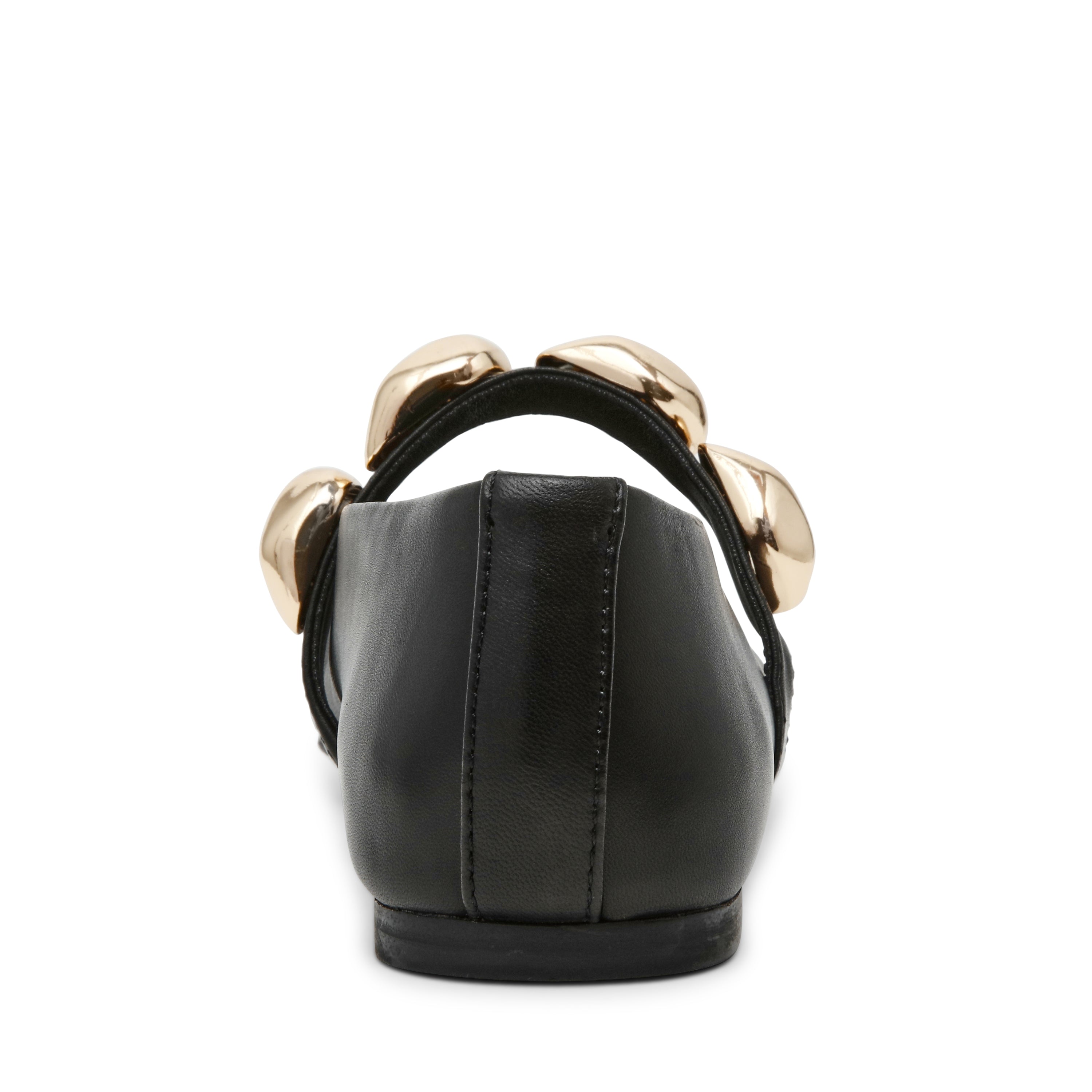 POPPIN BLACK LEATHER FLATS - view 4
