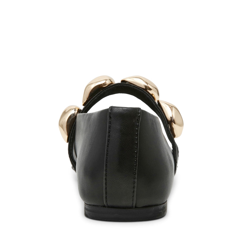 POPPIN BLACK LEATHER FLATS - view 4