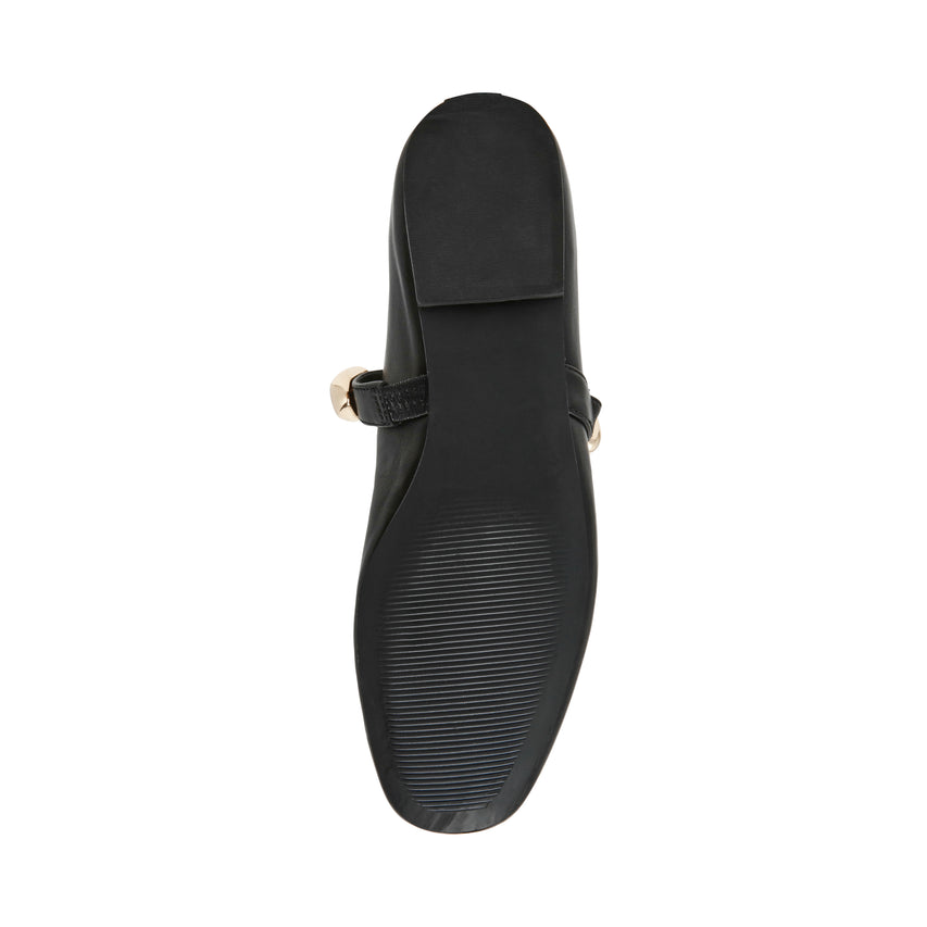 POPPIN BLACK LEATHER FLATS - view 6