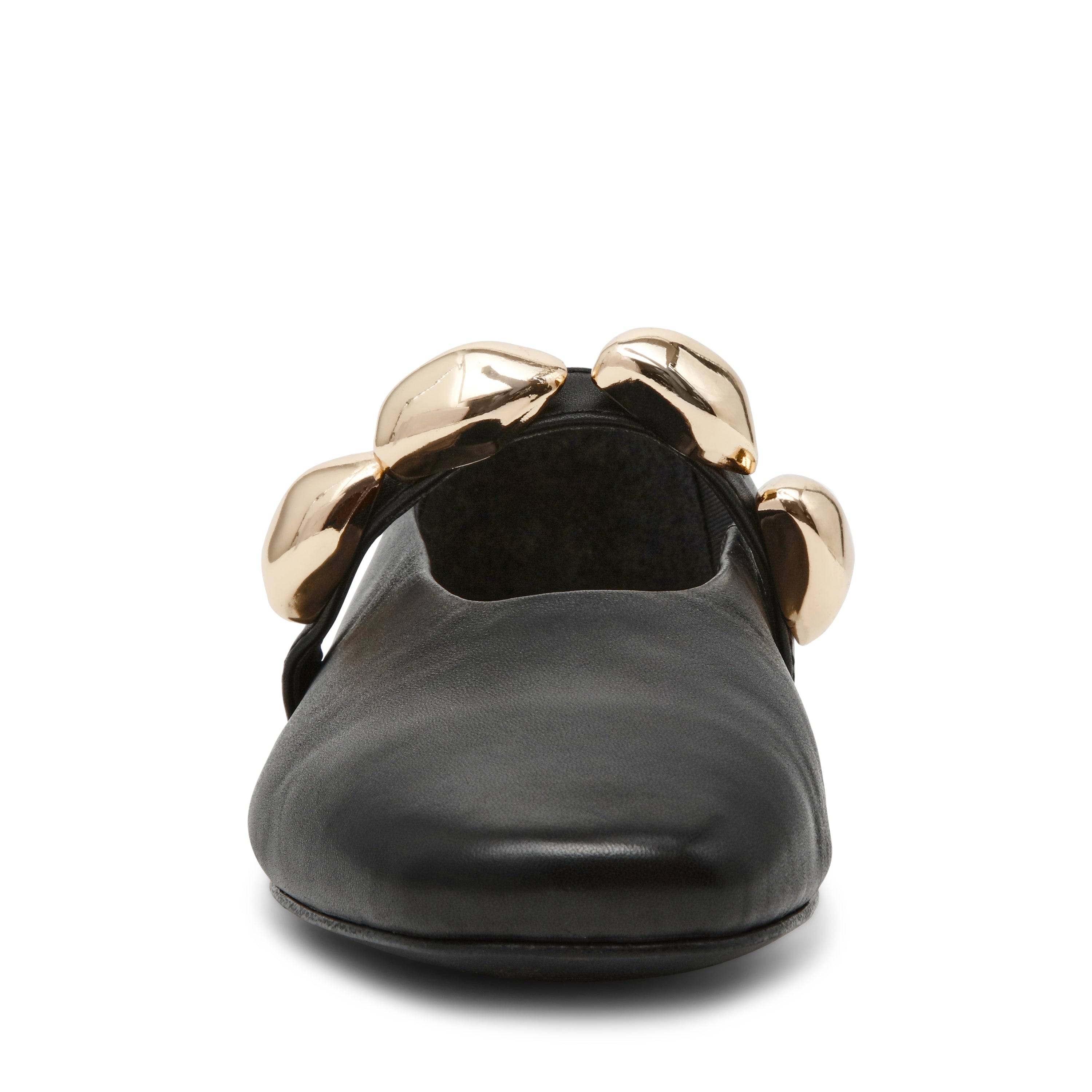 POPPIN BLACK LEATHER FLATS - view 3
